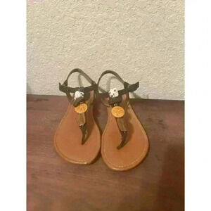 Women’s Clarks Artisan‎ Leather Boho Style Stone Accent Sandal Flats 7.5